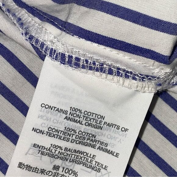 J. Crew Tiered Ruffle Stripe Blouse Blue White 2 Cotton - Picture 10 of 10